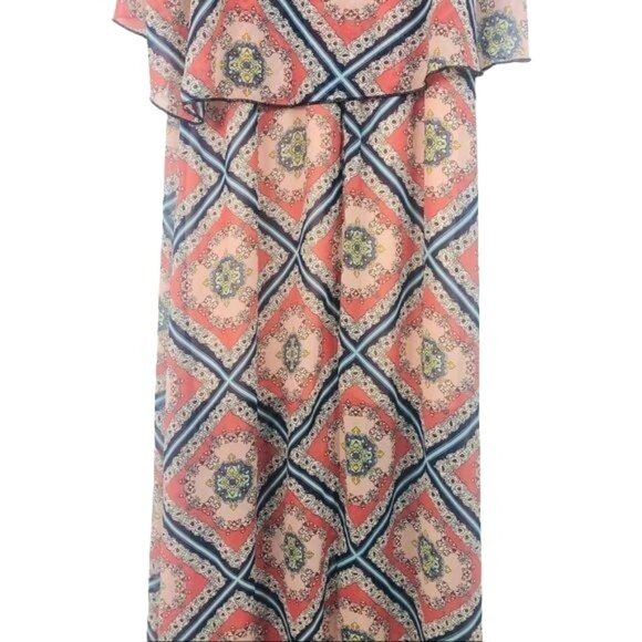 Charlotte Russe Women’s Maxi Dress Size Small Scarf Print Strappy Hippie Boho - Picture 6 of 12